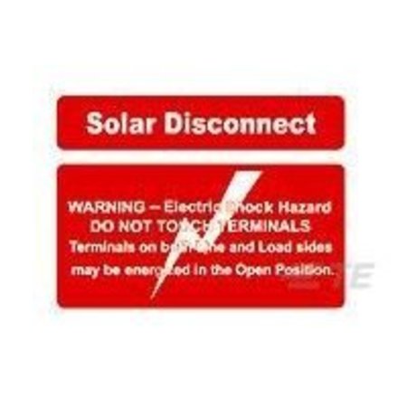 TE CONNECTIVITY Solar Connectors / Photovoltaic Connectors 2Pc Solar Disconnect Warning Solar Label SOL-SD-104076-4-0.5